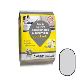Rejunte para Porcelanatos Cinza Platina 1kg Quartzolit