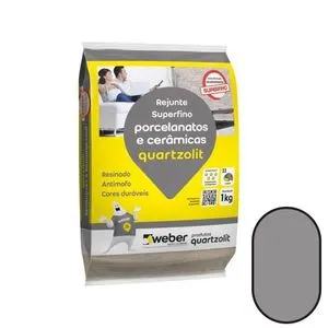 Rejunte Para Porcelanatos Cinza Ártico 1kg Quartzolit