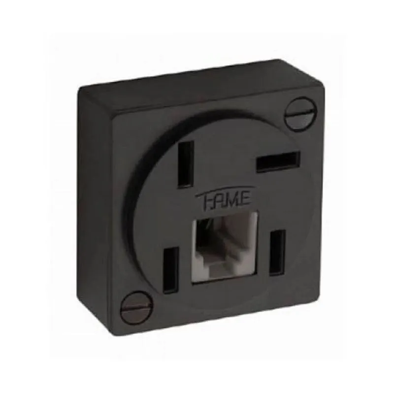 Tomada Telebras com Conector RJ 11 2V Preta SS
