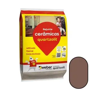 Rejunte para Cerâmicas Marrom Café 1kg Quartzolit