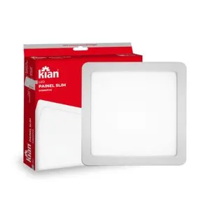 Luminária Led Sobrepor Quadrada Slim Gii 12W 6,0K Branca Kian