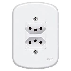 Placa com 2 Tomadas 10A Blanc Fame