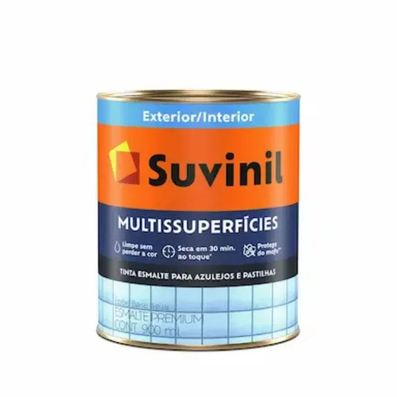 Tinta Esmalte Multissuperfície Branco Acetinado 0.9LT Suvinil Base D'Água