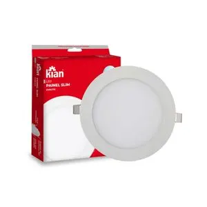 Luminária Led Embutir Redonda Slim 12W 3,0K Amarela Kian
