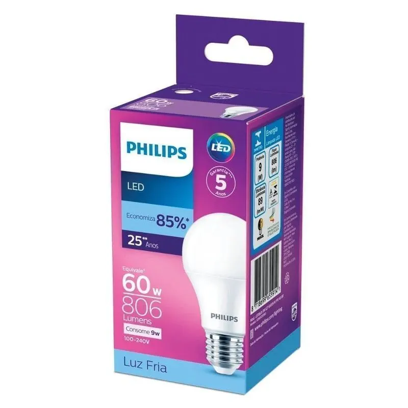 Lâmpada Led A60 9W Branca Bivolt Philips