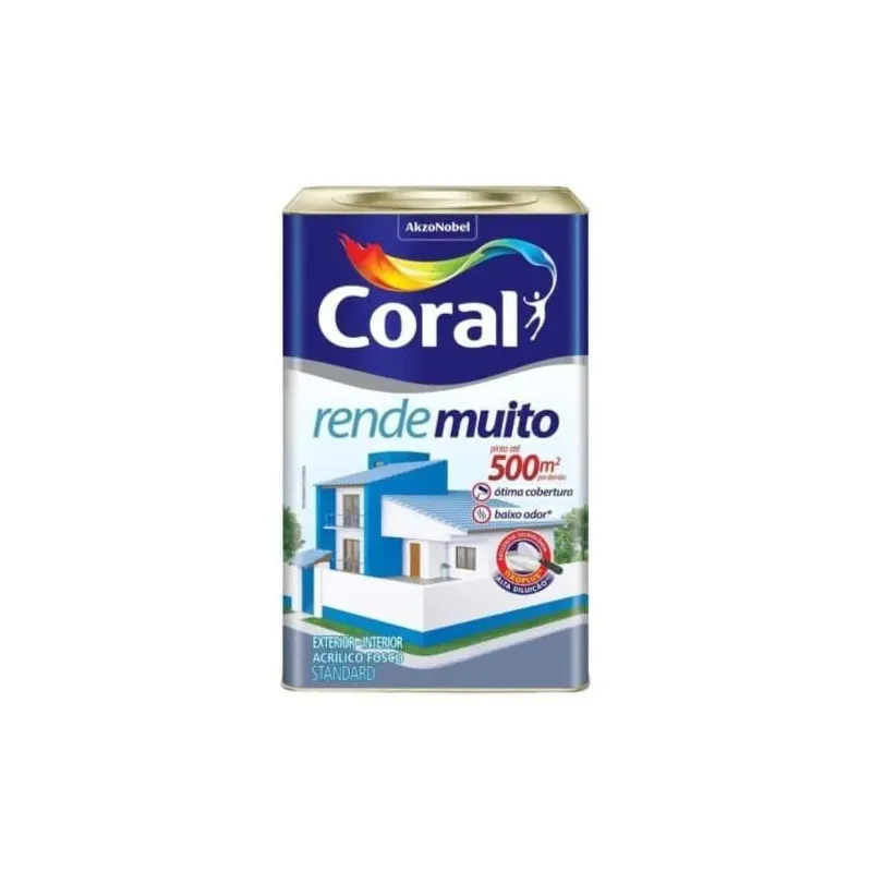 Tinta Acrílica Rende Muito Branco Fosco 18Lt Coral
